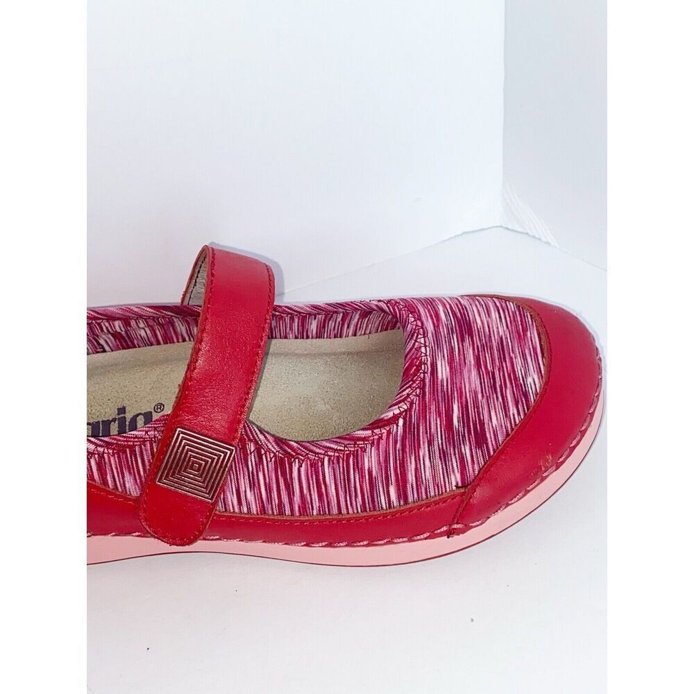 Alegria Shoes Red Mary Jane Slip On Sneaker Stretch Comfort Cushion Y2K 35/5-5.5 - Picture 11 of 15